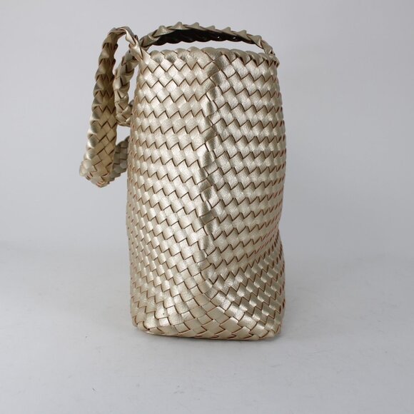 Ilse Jacobsen Purse 17 x 12 x 6 Gold Two Handle Polyurethane Purse - Picture 5 of 10